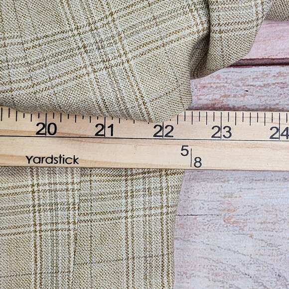 Canali Mens Two-Button Beige Plaid Wool Blazer Jacket Size 44R - Picture 10 of 11